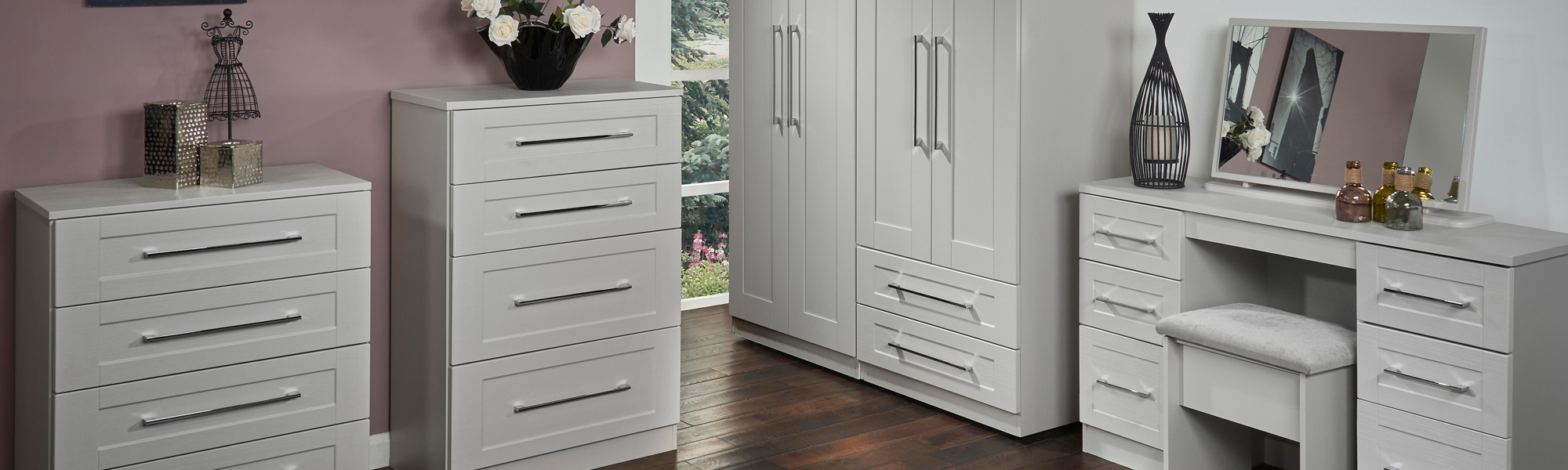 White, Black & Wooden Chest of Drawers