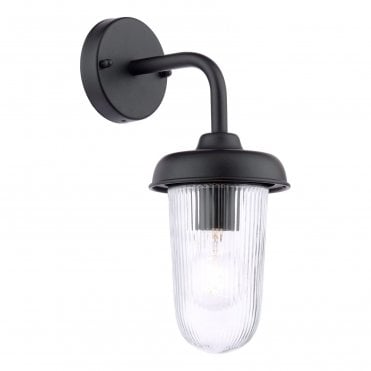 Achilles Ribbed Glass Outdoor Wall Light
