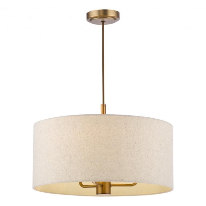 Adonis Linen Shade 3 Light Pendant