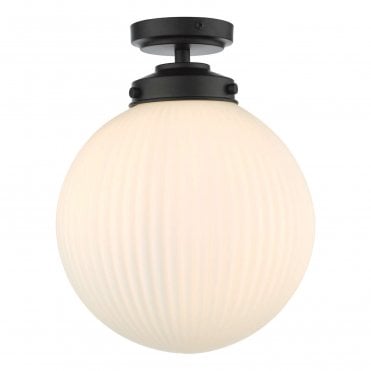 Aether Ribbed Glass Bathroom Ceiling Light