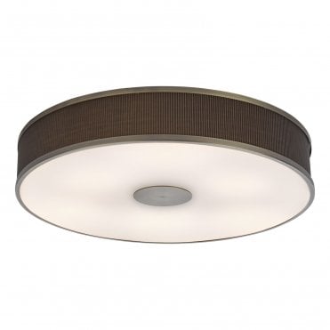 Aglaia Fabric and Metal 6 Light Flush
