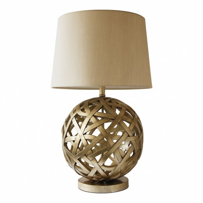 Alaw Table Lamp Antique Gold With Shade