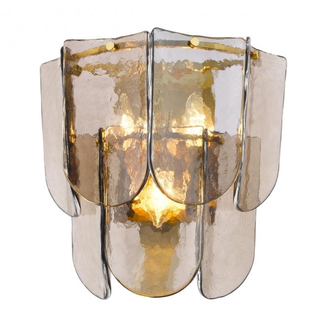 Alcmene Tea Smoked Glass 3 Light Wall Light