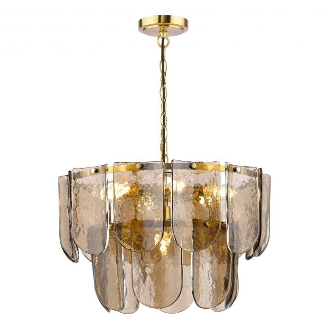 Alcmene Tea Smoked Glass 7 Light Chandelier