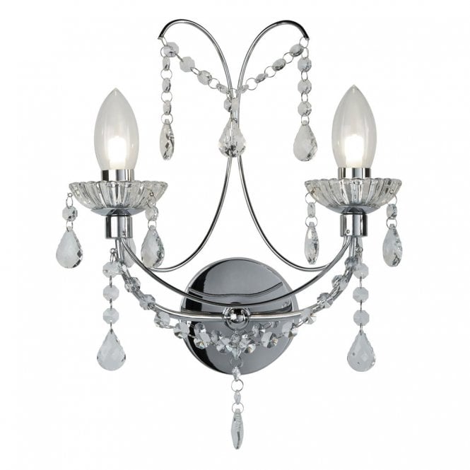 Aldeburgh 2Lt Bathroom Wall Light Chrome