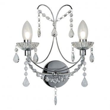 Aldeburgh 2Lt Bathroom Wall Light Chrome