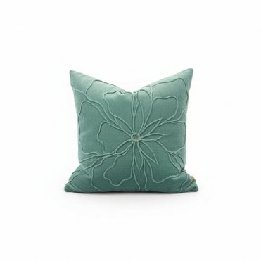 Angel Floral Juniper Green Cushion