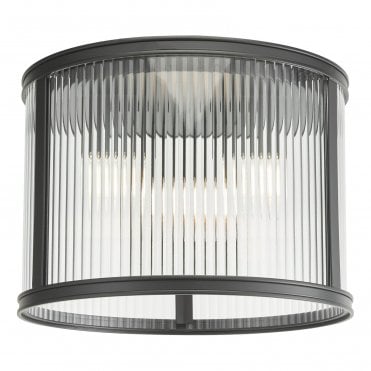 Antheia Ribbed Glass 3 Light Flush