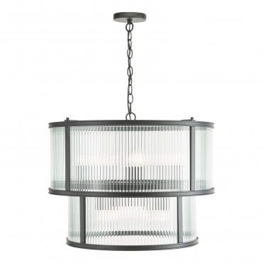 Antheia Ribbed Glass 6 Light Pendant