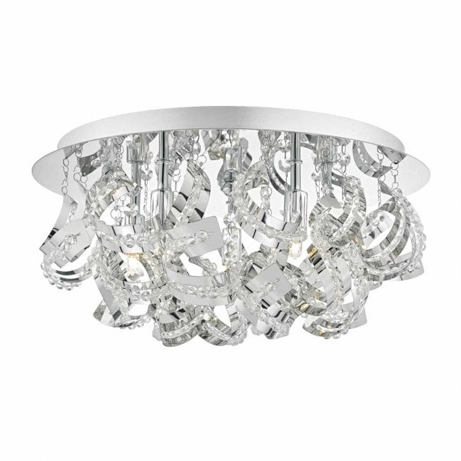 Ard 5lt Flush Polished Chrome & Crystal Beads