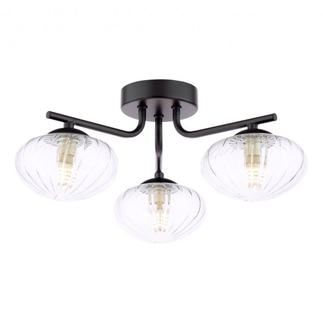 Artemis Glass and Metal 3 Light Semi-Flush