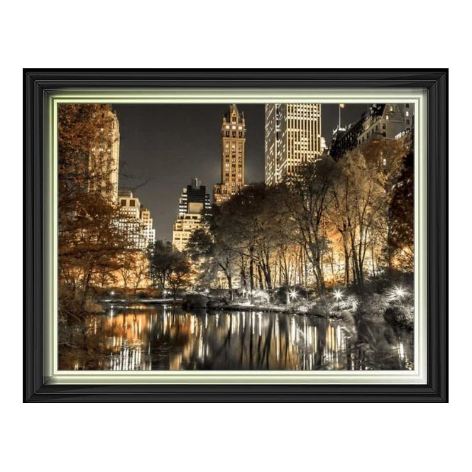 Autumn central park - Two tone gold/black frame - Plain
