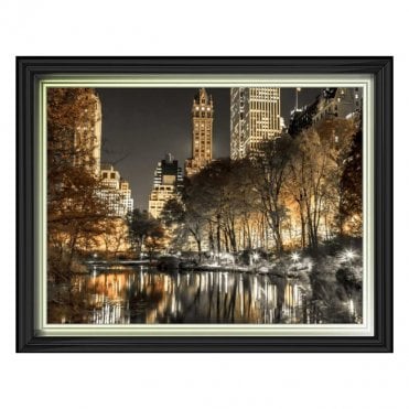 Autumn central park - Two tone gold/black frame - Plain