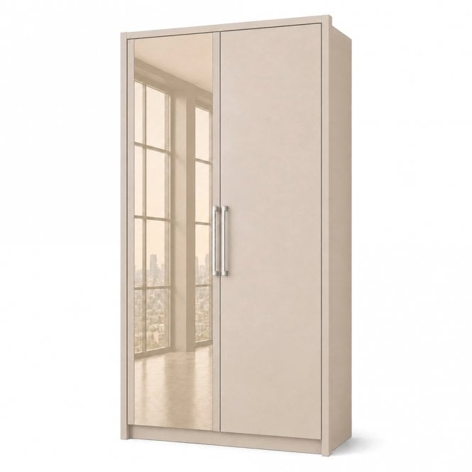 Berlin 100cm 2 Door 1 Glass Door LHH Hinged Robe