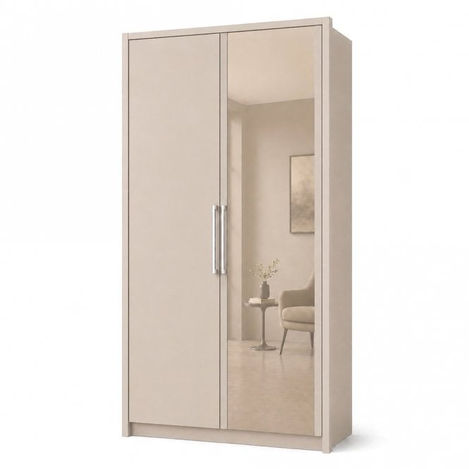 Berlin 100cm 2 Door 1 Glass Door RHH Hinged Robe