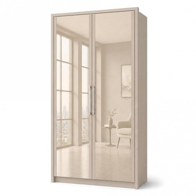 Berlin 100cm 2 Door All Glass Hinged Robe
