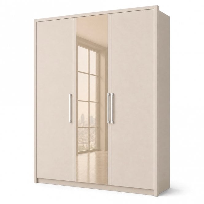 Berlin 150cm 3 Door 1 Glass Door Hinged Robe