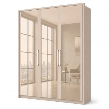 Berlin 150cm 3 Door All Glass Hinged Robe