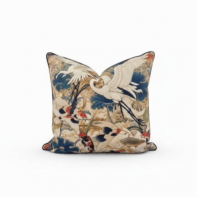 Bird & Koi Velvet Cushion