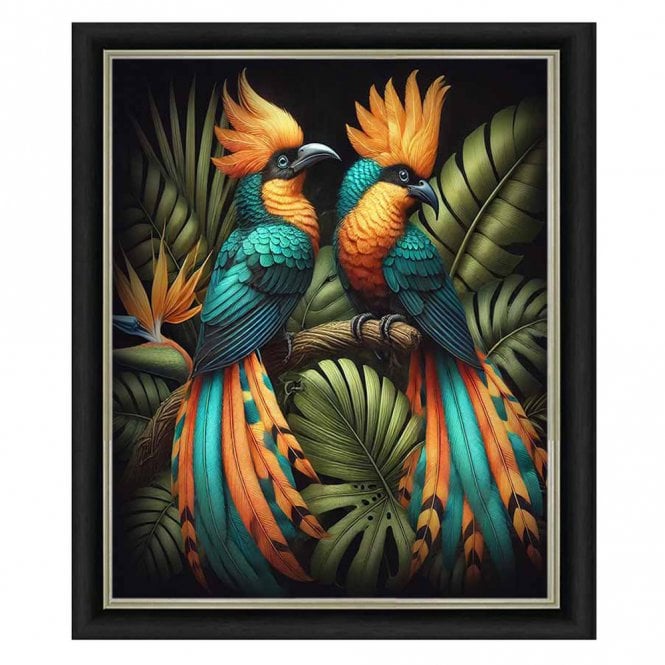 Birds 2 - Alpha black Frame - Liquid art