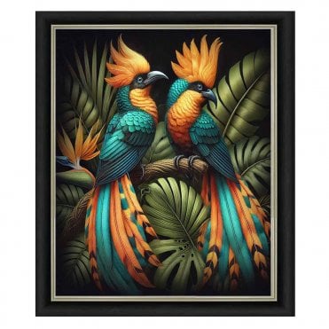 Birds 2 - Alpha black Frame - Liquid art
