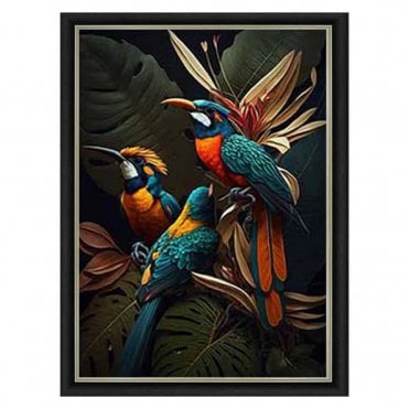 Birds 2 - Alpha black frame - Over varnish