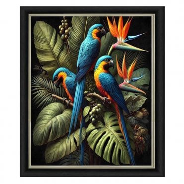 Birds 3 - Alpha black Frame - Liquid art