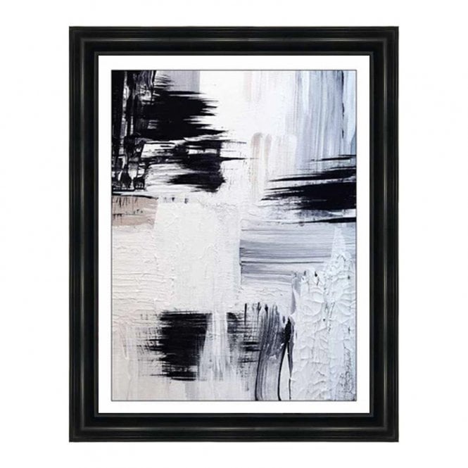 Black/white abstract 2 - Alpha black frame - Liquid art