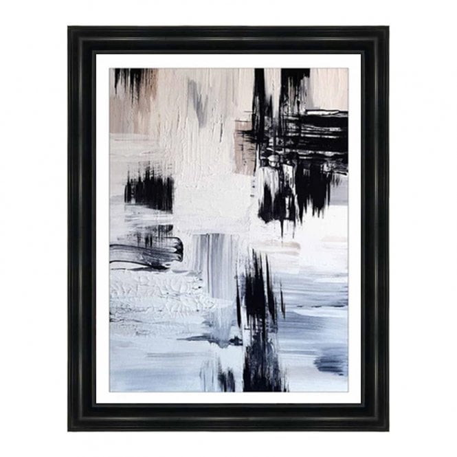 Black/white abstract - Alpha black frame - Liquid art