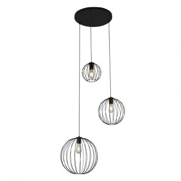 Blakeney 3 Light Pendant Black