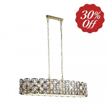 Boxley 6Lt Pendant Black & Brass (Display Only)