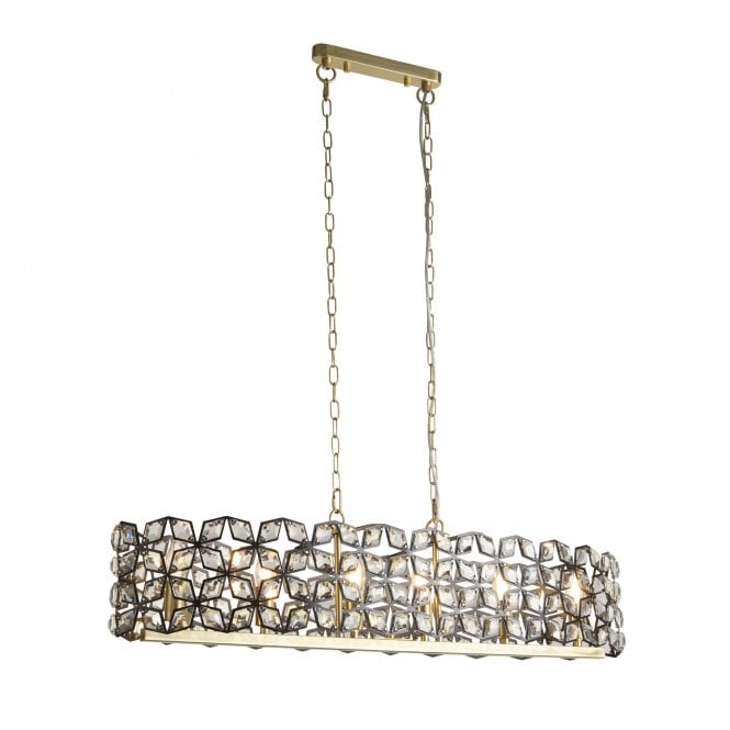 Boxley 6Lt Pendant Black & Brass