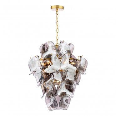 Briseis Smoked Glass 8 Light Pendant