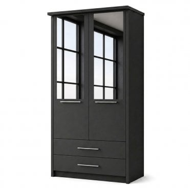 Cairns 100cm 2 Door 2 Drawer 2 Mirror Doors Hinged Robe