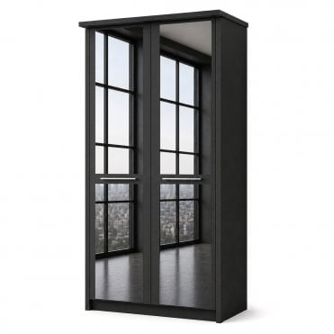 Cairns 100cm 2 Door All Mirror Hinged Robe
