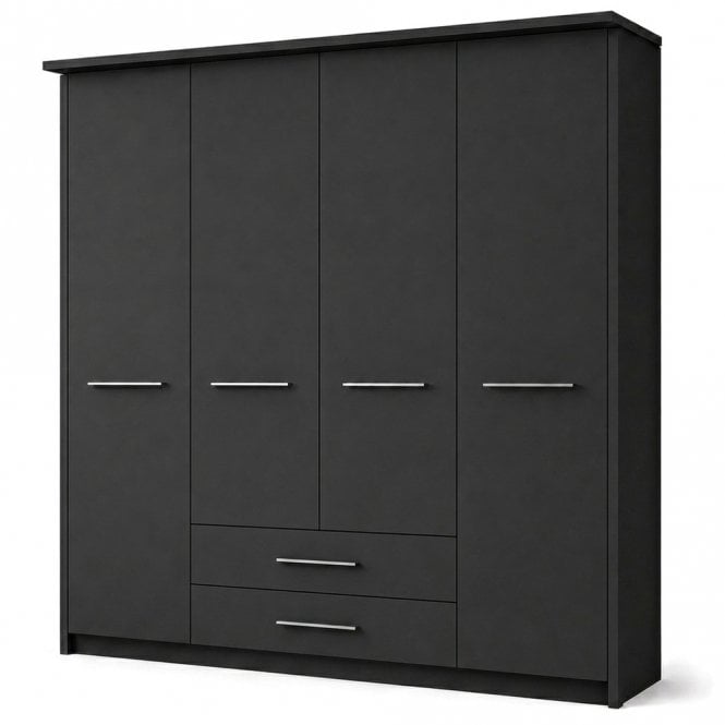 Cairns 200cm 4 Door 2 Drawer Hinged Robe