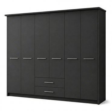 Cairns 300cm 6 Door 2 Drawer Hinged Robe