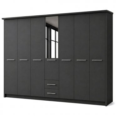 Cairns 350cm 7 Door 2 Drawer 1 Mirror Door Hinged Robe