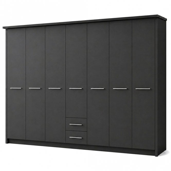 Cairns 350cm 7 Door 2 Drawer Hinged Robe