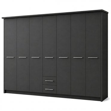 Cairns 350cm 7 Door 2 Drawer Hinged Robe