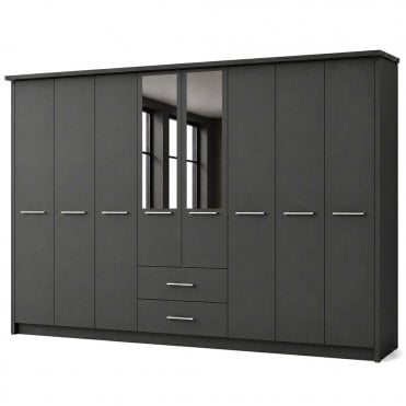 Cairns 400cm 8 Door 2 Drawer 2 Mirror Doors Hinged Robe