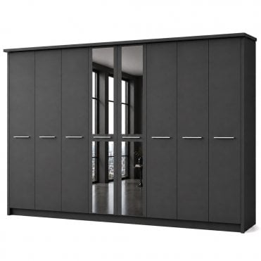Cairns 400cm 8 Door 2 Mirror Doors Hinged Robe