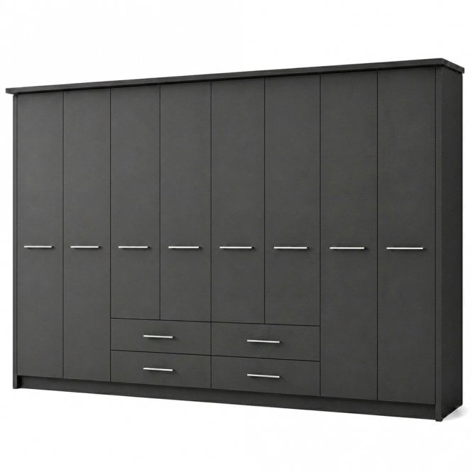Cairns 400cm 8 Door 4 Drawer Hinged Robe