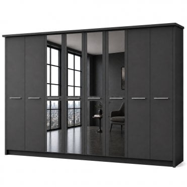 Cairns 400cm 8 Door 4 Mirror Doors Hinged Robe