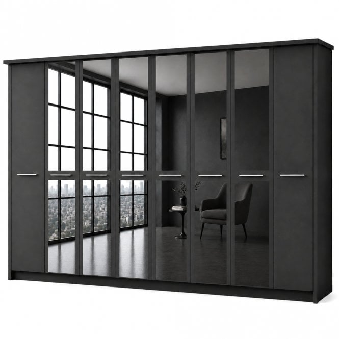 Cairns 400cm 8 Door 6 Mirror Doors Hinged Robe