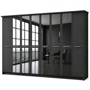 Cairns 400cm 8 Door 6 Mirror Doors Hinged Robe