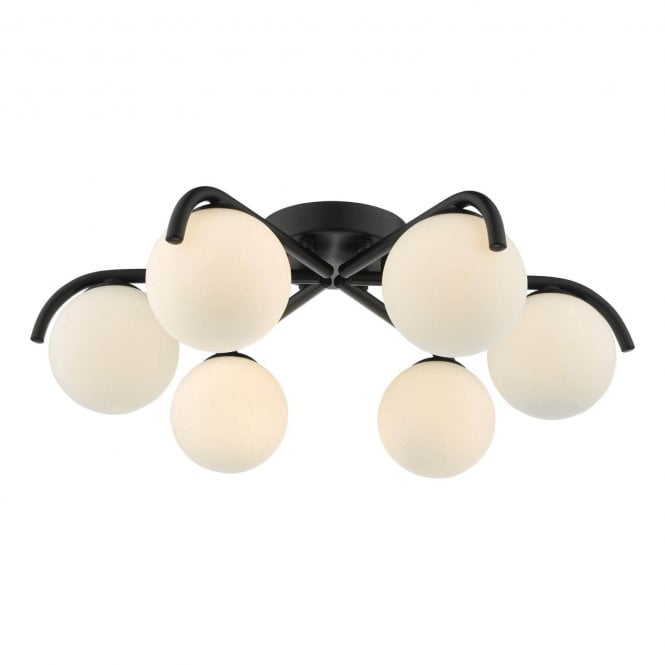 Calliope Opal Glass 6 Light Flush