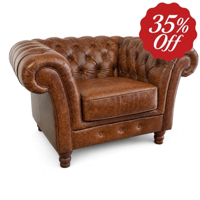 Camille Leather Club Chair (Display Only)