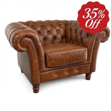 Camille Leather Club Chair (Display Only)
