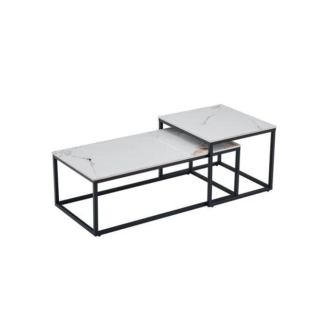 Carson White Coffee Table Set